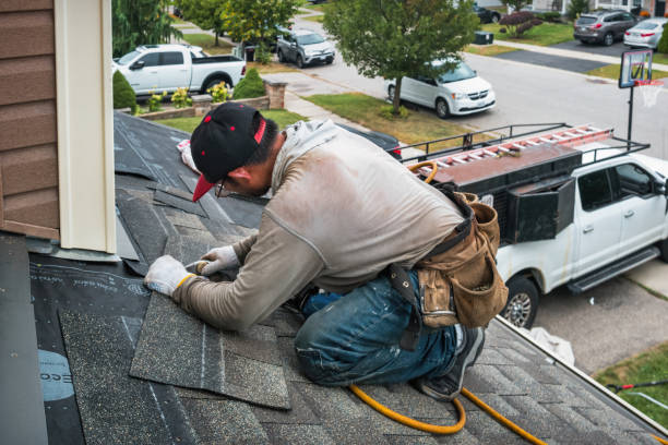 Professional Roofing technician working in Idanha, OR